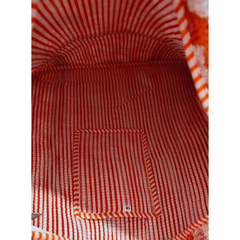 Handmade Floral Print Tote Bag – Premium Fabric Reusable Shopping & Everyday Carry Bag (Orange Print)